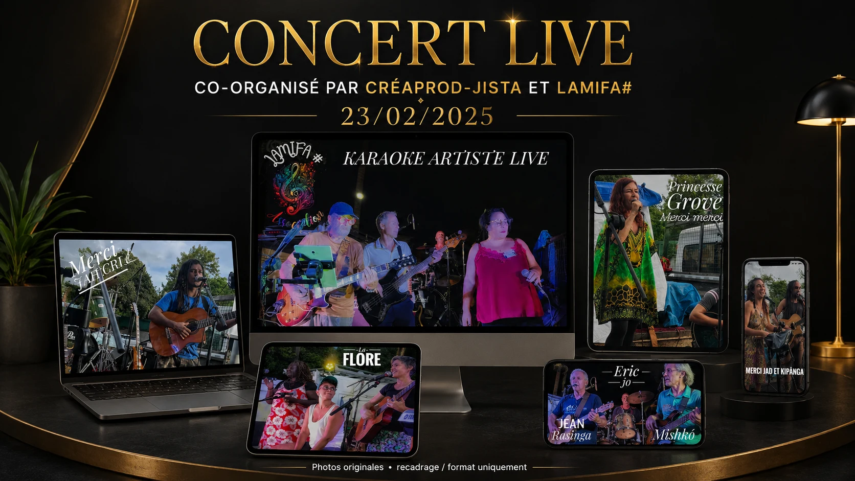 Créations digitales pour le Concert Live co-organisé par Créaprod-JISTA et LAMIFA# le 23 février 2025